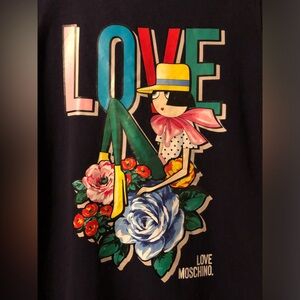 Love Moschino Navy Dress with Floral Graphic